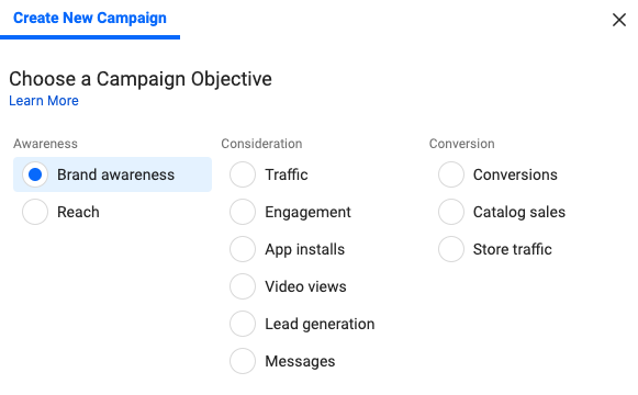  Choose a Campaign Objective